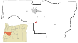 Lane County Oregon Incorporated and Unincorporated areas Cottage Grove Highlighted